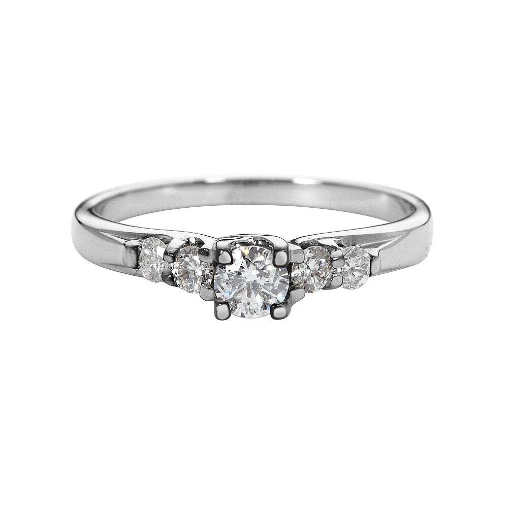 14K White Gold Diamond Wedding and Engagement Ring Set Bride Jewelry