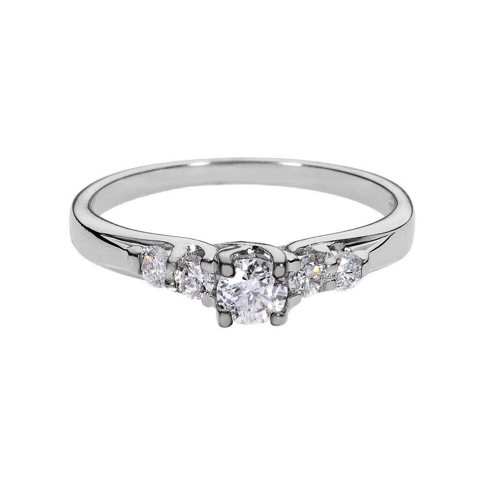 14K White Gold Diamond Wedding and Engagement Ring Set Bride Jewelry