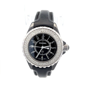 Womens Chanel J12 Ceramic Diamond Watch