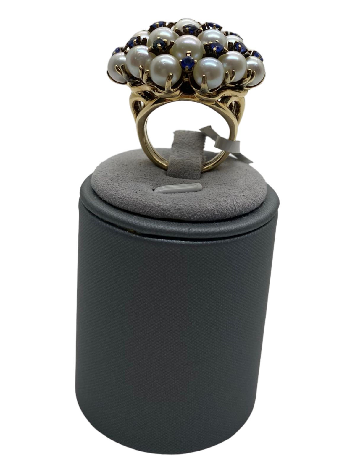 Gold Ring Pearls Sapphires (195758490188)