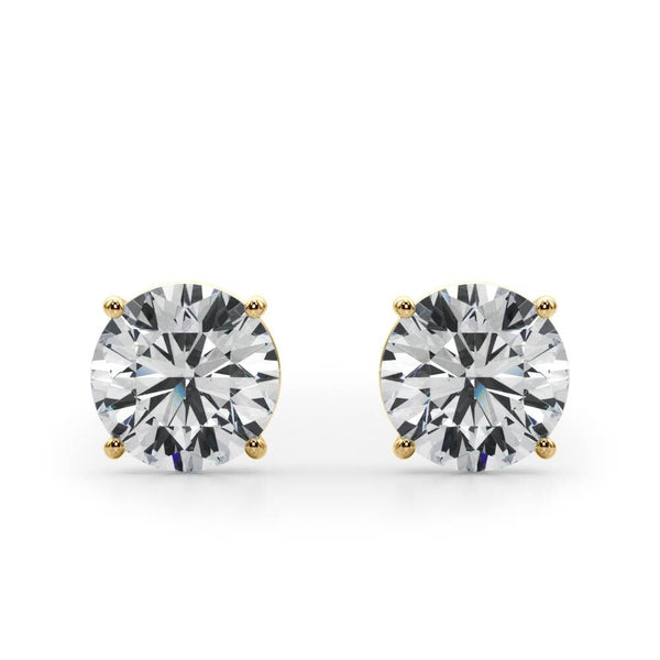 14K Yellow Gold (4 Cttw) 2ct 4 Prong Wire Stud Earring