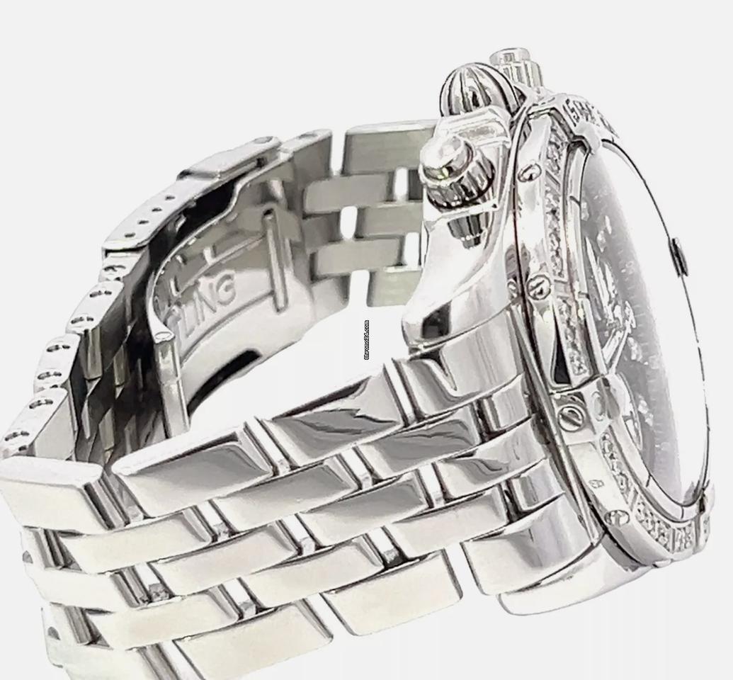 Breitling Men's Watch Case With Steel Strap Authentic Luxury Timepiece