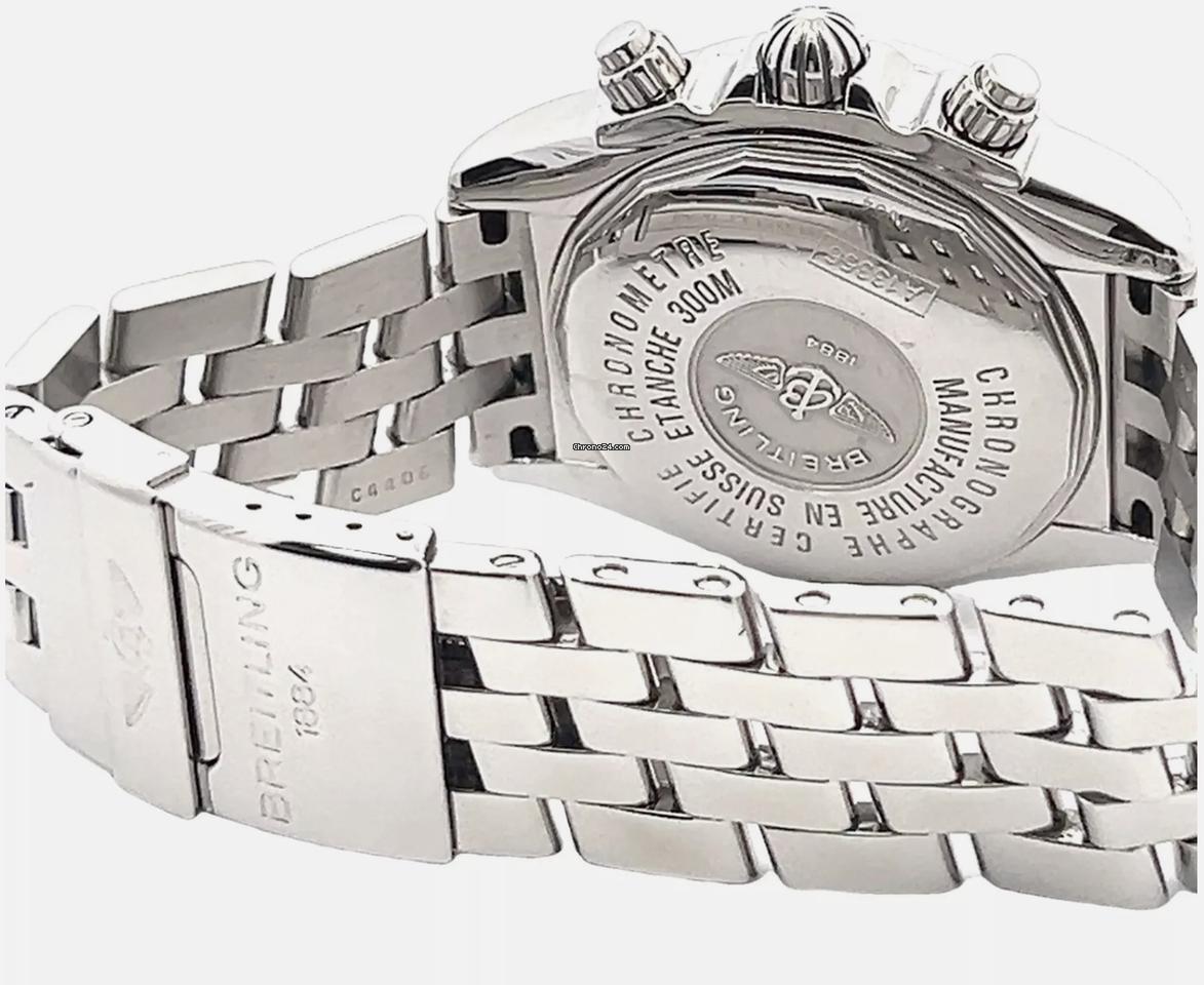 Breitling Men's Watch Case With Steel Strap Authentic Luxury Timepiece