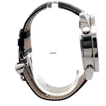 Jacob & Co. Five Time Zone Quartz Men's Watch Steel Case With Leather Strap Authentic Luxury Timepiece