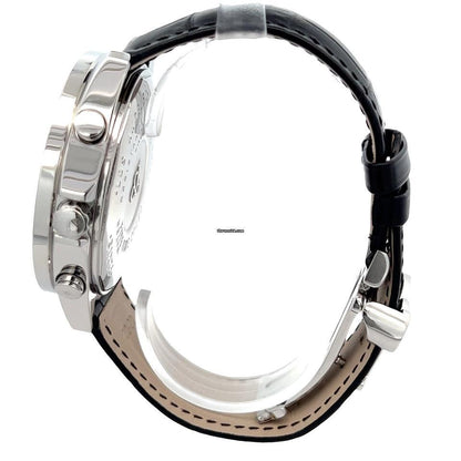 Jacob & Co. Five Time Zone Quartz Men's Watch Steel Case With Leather Strap Authentic Luxury Timepiece