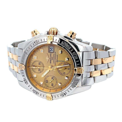 Breitling Chrono Cockpit Automatic Men's Watch Gold/Steel Case With Gold/Steel Strap Authentic Luxury Timepiece