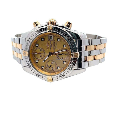 Breitling Chrono Cockpit Automatic Men's Watch Gold/Steel Case With Gold/Steel Strap Authentic Luxury Timepiece