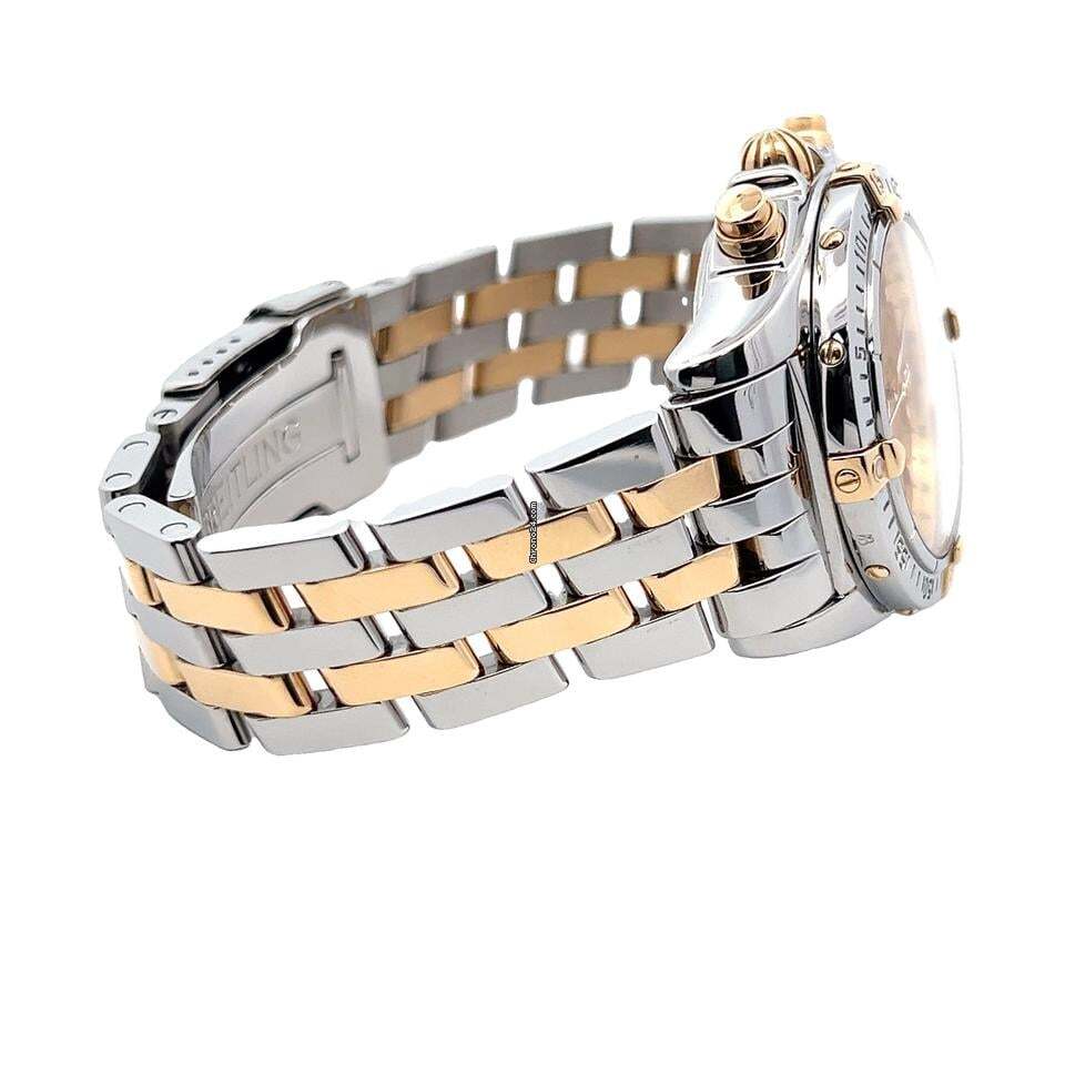 Breitling Chrono Cockpit Automatic Men's Watch Gold/Steel Case With Gold/Steel Strap Authentic Luxury Timepiece