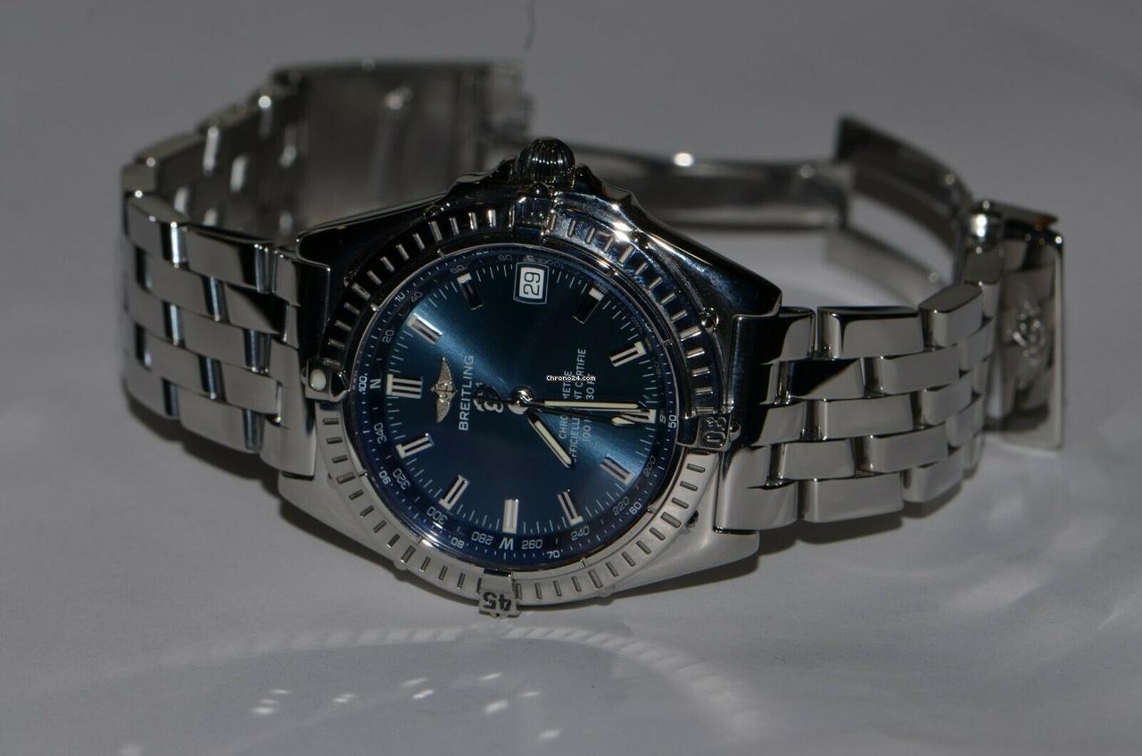 Breitling Automatic Men's Watch With Steel Case and Strap Authentic Luxury Timepiece