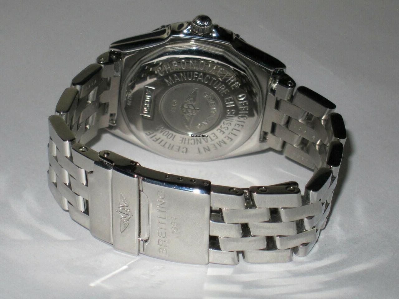 Breitling Automatic Men's Watch With Steel Case and Strap Authentic Luxury Timepiece