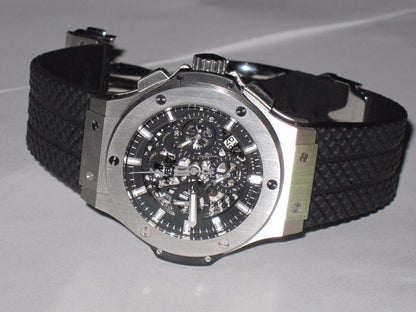 Hublot Big Bang Aero Bang Automatic Men's Watch Steel Case With Rubber Strap Authentic Luxury Timepiece