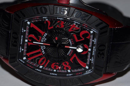 Franck Muller Conquistador GPG Automatic Men's Watch Titanium Case With Leather Strap Authentic Luxury Timepiece