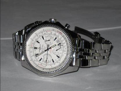 Breitling Bentley Motors Automatic Men's Watch With Steel Case and Strap Authentic Luxury Timepiece