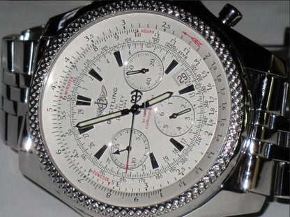 Breitling Bentley Motors Automatic Men's Watch With Steel Case and Strap Authentic Luxury Timepiece