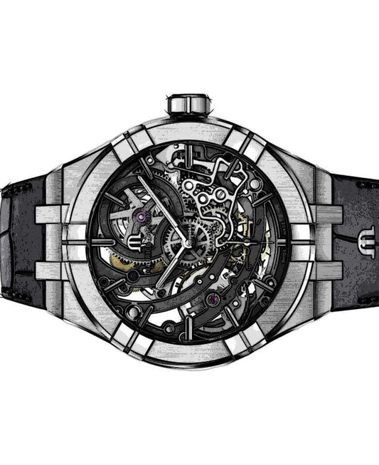 Maurice Lacroix AIKON Automatic Men's Watch Steel Case With Leather Strap Authentic Luxury Timepiece