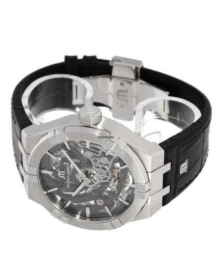 Maurice Lacroix AIKON Automatic Men's Watch Steel Case With Leather Strap Authentic Luxury Timepiece