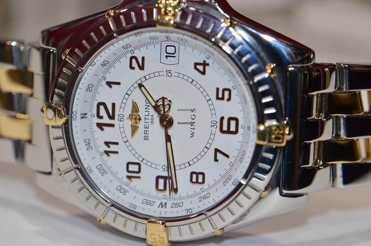 Breitling Automatic Men's Watch Steel Case With Gold/Steel Strap Authentic Luxury Timepiece