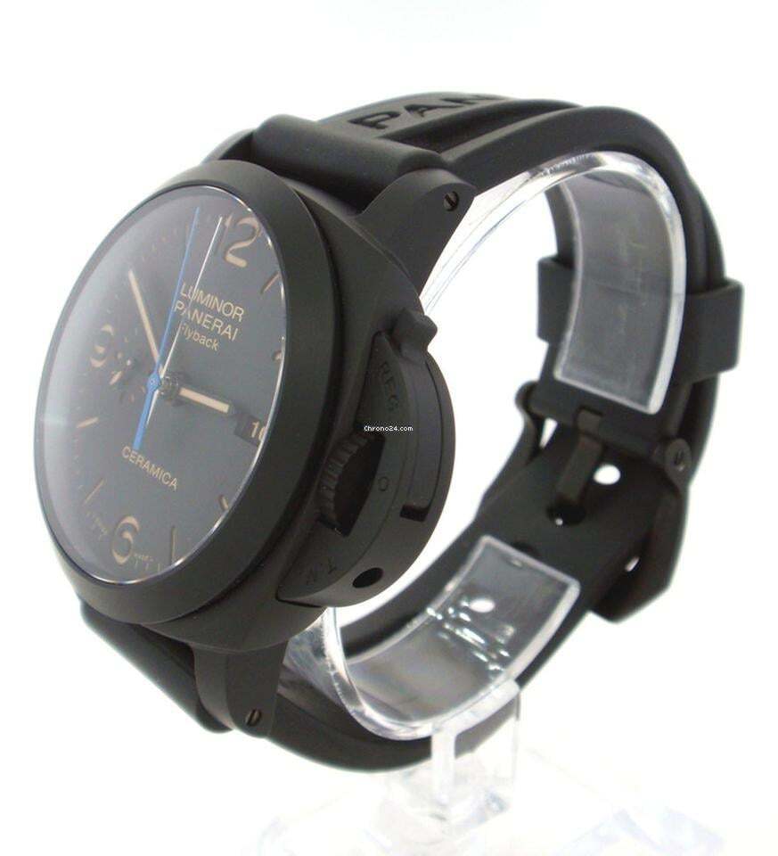 Panerai Luminor 1950 3 Days Chrono Flyback Automatic Men's Watch Ceramic Case With Rubber Strap Authentic Luxury Timepiece