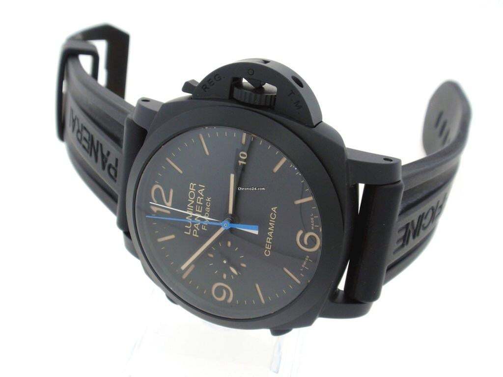 Panerai Luminor 1950 3 Days Chrono Flyback Automatic Men's Watch Ceramic Case With Rubber Strap Authentic Luxury Timepiece