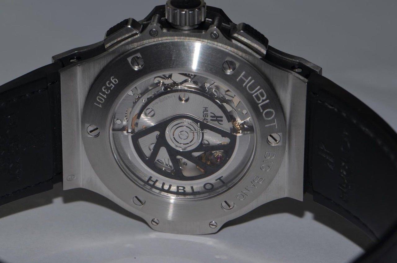 Hublot Big Bang Aero Bang Automatic Men's Watch Steel Case With Leather Strap Authentic Luxury Timepiece