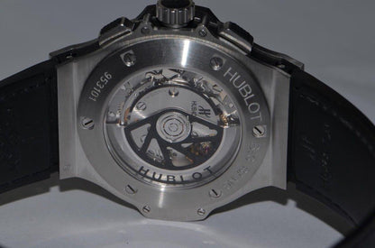 Hublot Big Bang Aero Bang Automatic Men's Watch Steel Case With Leather Strap Authentic Luxury Timepiece