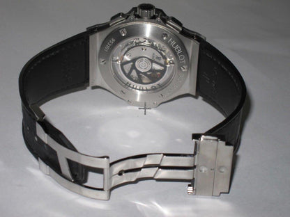 Hublot Big Bang Aero Bang Automatic Men's Watch Steel Case With Leather Strap Authentic Luxury Timepiece