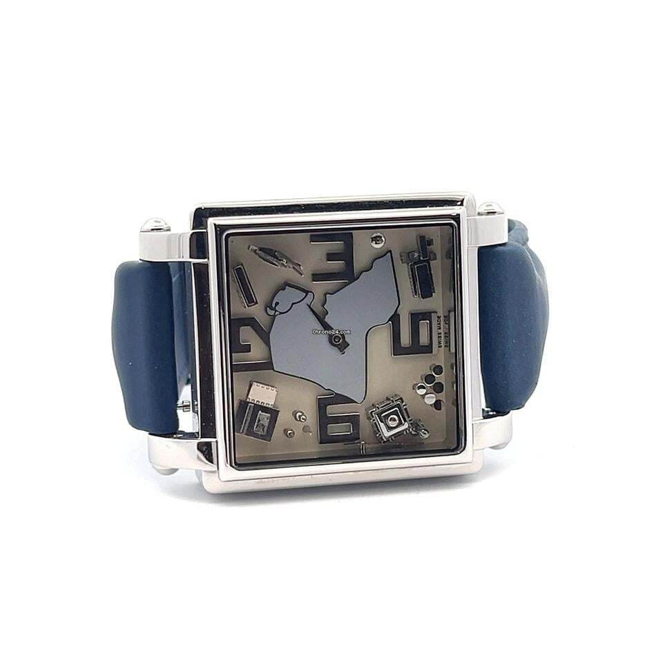 Jacob & Co. Quartz Men's Watch Steel Case With Leather Strap Authentic Luxury Timepiece