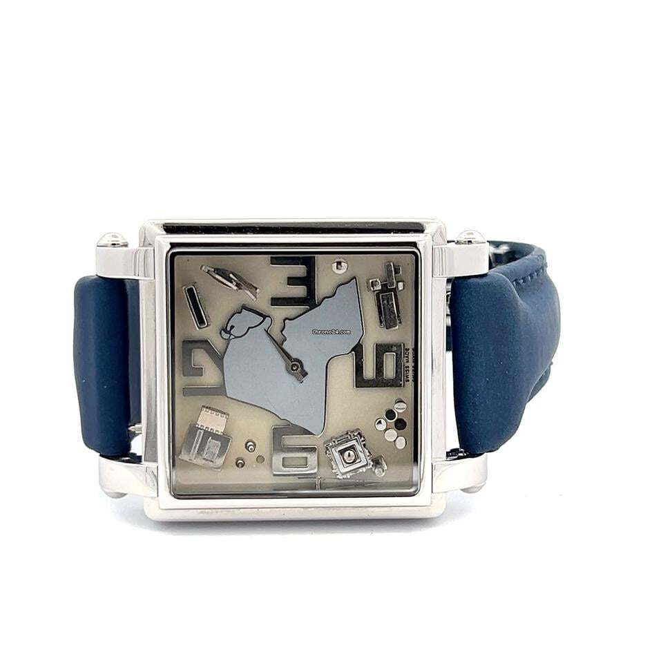 Jacob & Co. Quartz Men's Watch Steel Case With Leather Strap Authentic Luxury Timepiece