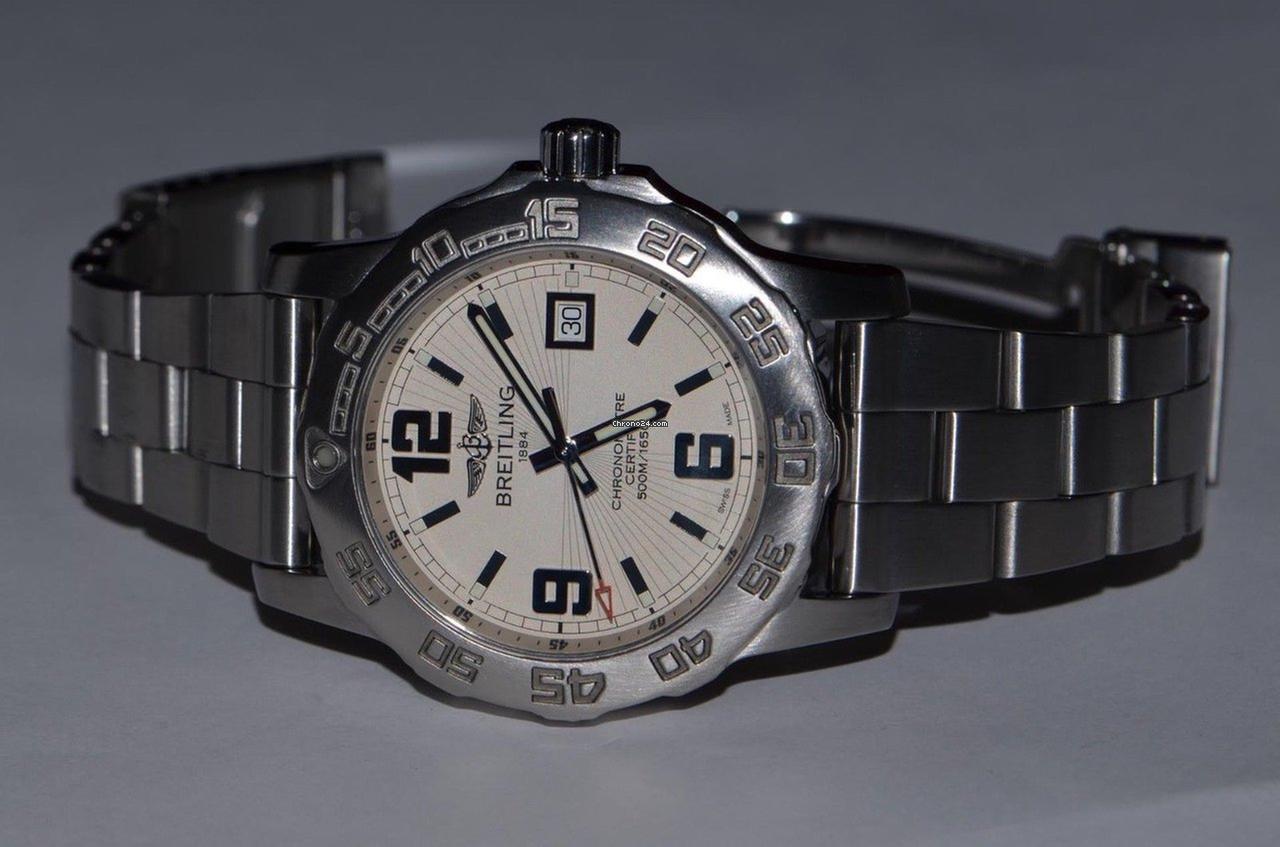 Breitling Colt 44 Quartz Men's Watch With Steel Case and Strap Authentic Luxury Timepiece