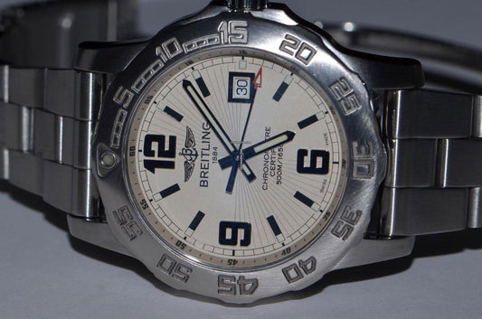 Breitling Colt 44 Quartz Men's Watch With Steel Case and Strap Authentic Luxury Timepiece