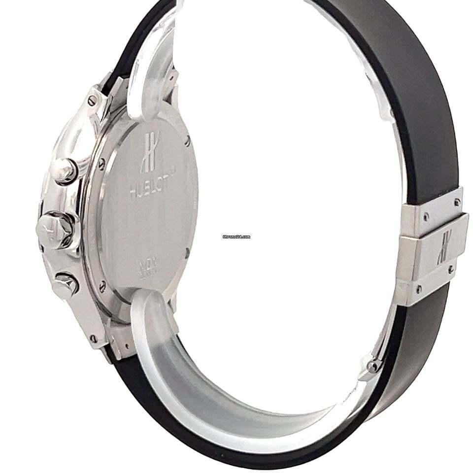 Hublot Quartz Men's Watch Steel Case With Rubber Strap Authentic Luxury Timepiece