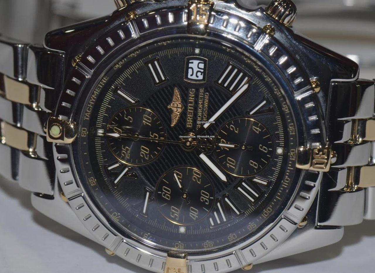 Breitling Windrider Automatic Men's Watch Gold/Steel Case With Gold/Steel Strap Authentic Luxury Timepiece