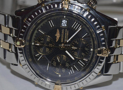 Breitling Windrider Automatic Men's Watch Gold/Steel Case With Gold/Steel Strap Authentic Luxury Timepiece