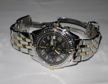 Breitling Windrider Automatic Men's Watch Gold/Steel Case With Gold/Steel Strap Authentic Luxury Timepiece