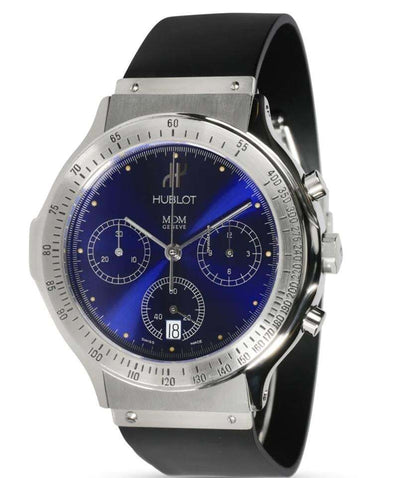 Hublot Quartz Men's Watch Steel Case With Rubber Strap Authentic Luxury Timepiece