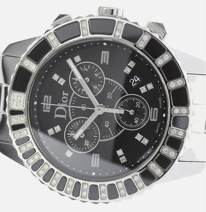 Dior Christal Quartz Women's Watch With Steel Case and Strap Authentic Luxury Timepiece