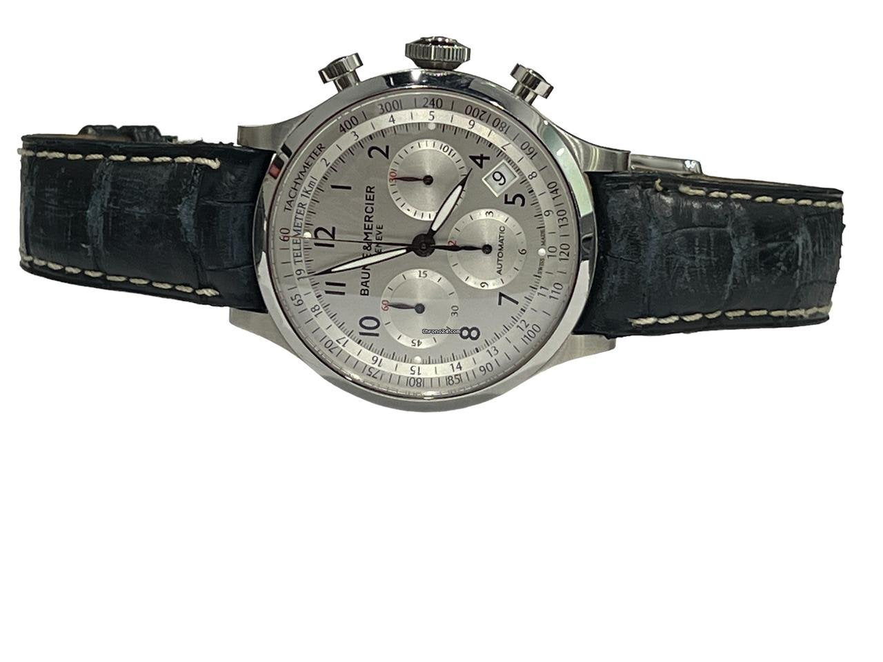 Baume & Mercier Capeland Automatic Men's Watch Steel Case With Leather Strap Authentic Luxury Timepiece