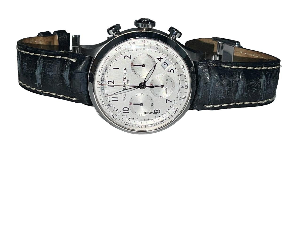 Baume & Mercier Capeland Automatic Men's Watch Steel Case With Leather Strap Authentic Luxury Timepiece