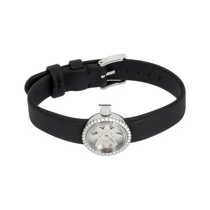 Quartz Women's Watch Steel Case With Leather Strap Authentic Luxury Timepiece