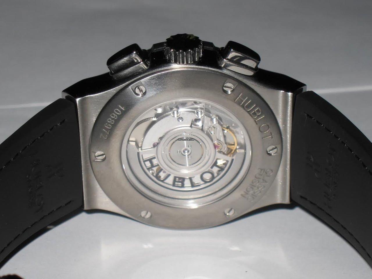 Hublot Classic Fusion Chronograph Automatic Men's Watch Steel Case With Leather Strap Authentic Luxury Timepiece