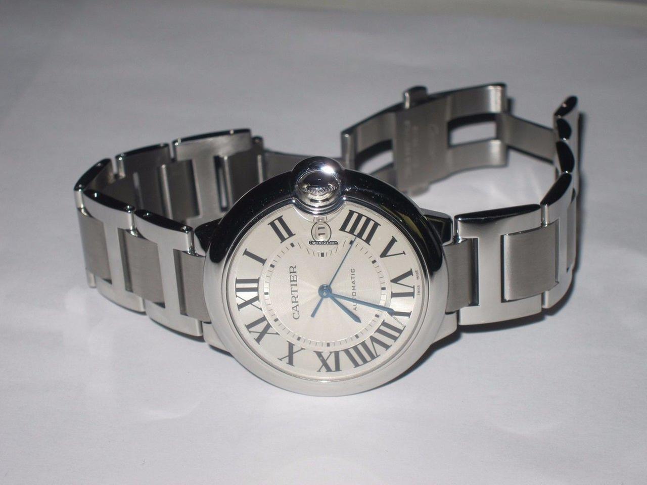 Cartier Ballon Bleu Automatic Men's Watch With Steel Case and Strap Authentic Luxury Timepiece