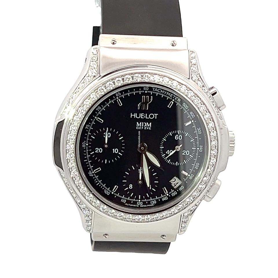 Hublot Elegant Automatic Men's Watch Steel Case With Rubber Strap Authentic Luxury Timepiece