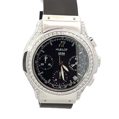 Hublot Elegant Automatic Men's Watch Steel Case With Rubber Strap Authentic Luxury Timepiece