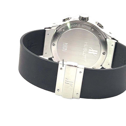 Hublot Elegant Automatic Men's Watch Steel Case With Rubber Strap Authentic Luxury Timepiece