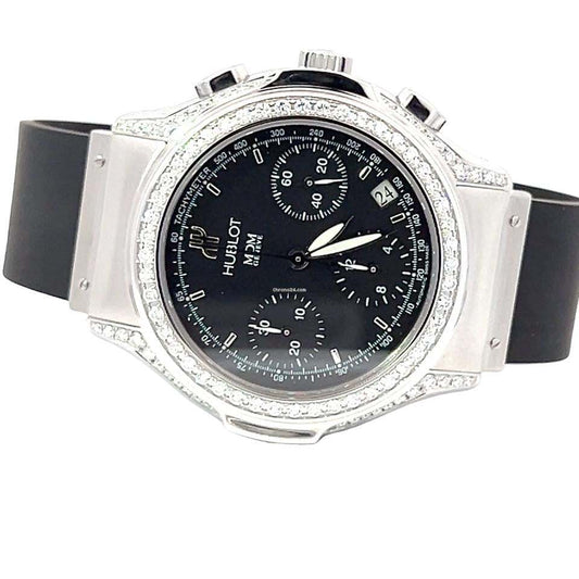 Hublot Elegant Automatic Men's Watch Steel Case With Rubber Strap Authentic Luxury Timepiece