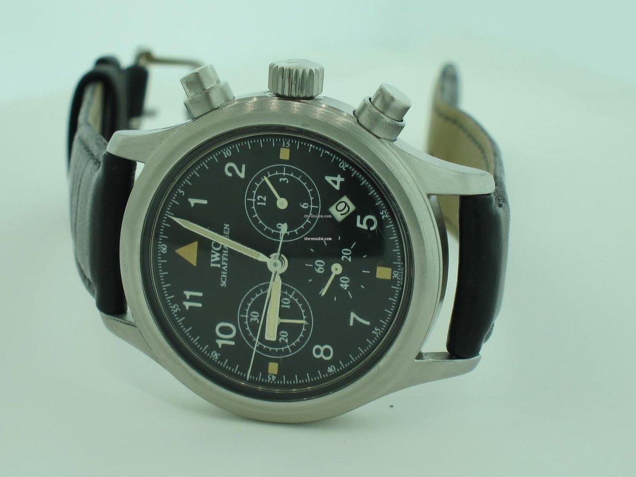 IWC Quartz Men's Watch Steel Case With Leather Strap Authentic Luxury Timepiece