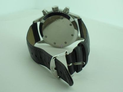 IWC Quartz Men's Watch Steel Case With Leather Strap Authentic Luxury Timepiece