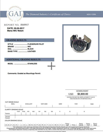 IWC Quartz Men's Watch Steel Case With Leather Strap Authentic Luxury Timepiece