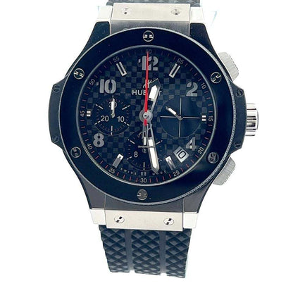 Hublot Big Bang 41 mm Automatic Men's Watch Steel Case With Rubber Strap Authentic Luxury Timepiece