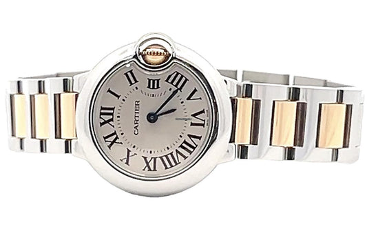 Cartier Ballon Bleu 28mm Quartz Women's Watch Gold/Steel Case With Gold/Steel Strap Authentic Luxury Timepiece